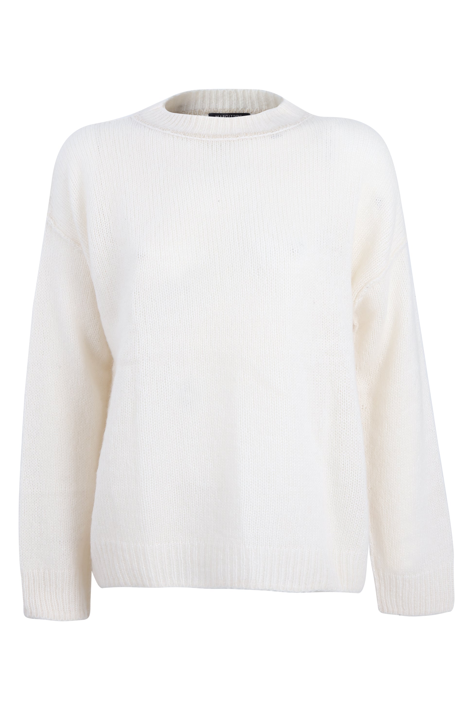 Margittes Chalk Cashmere & Silk Blend Fine Knit Sweater