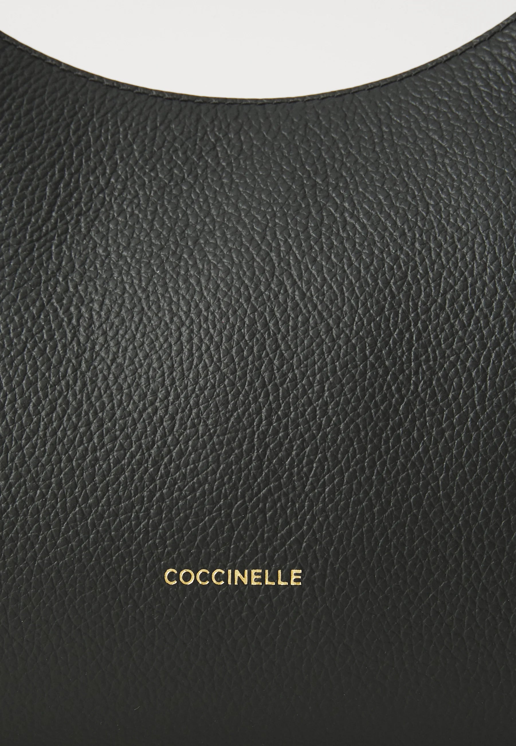 Coccinelle Boheme Grana Double Leather Handbag in Black & Cognac with Zip Fastening