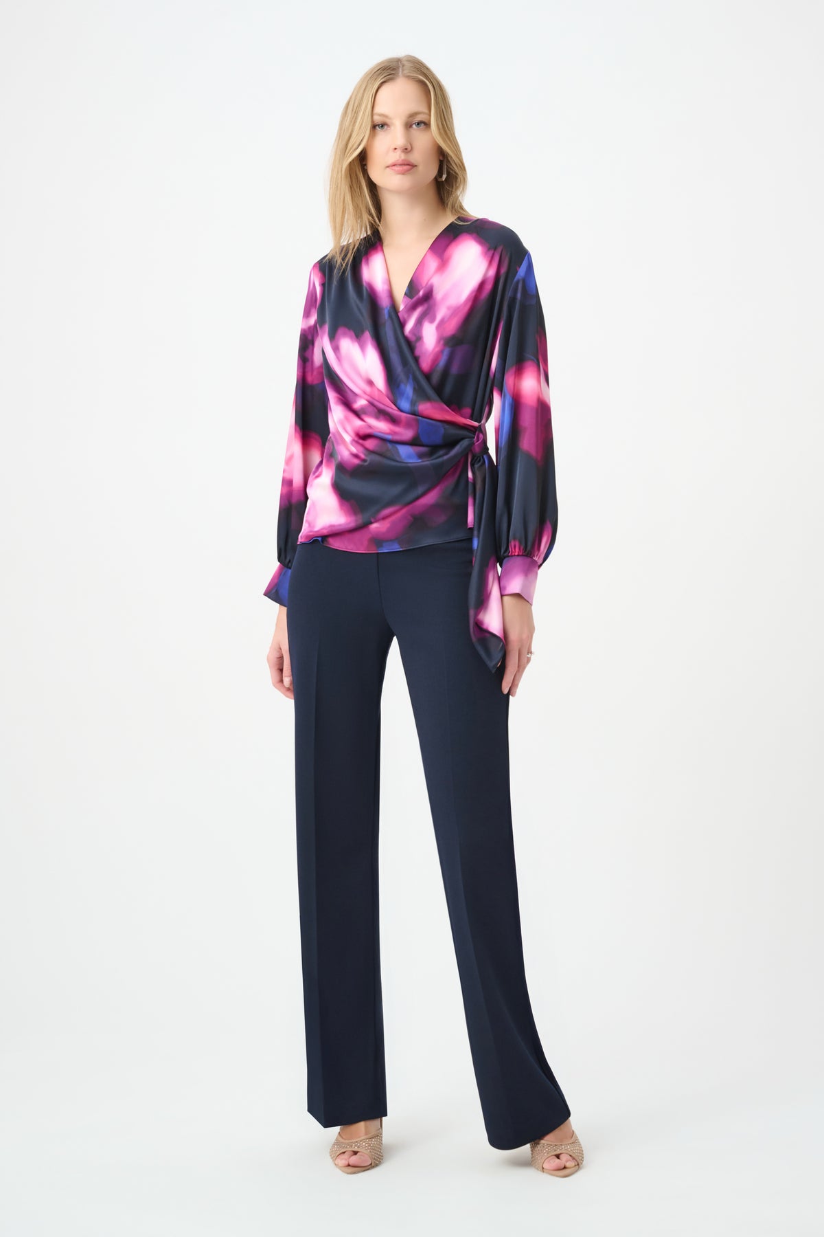 Joseph Ribkoff Midnight Blue Wide Leg Pull-On Trousers