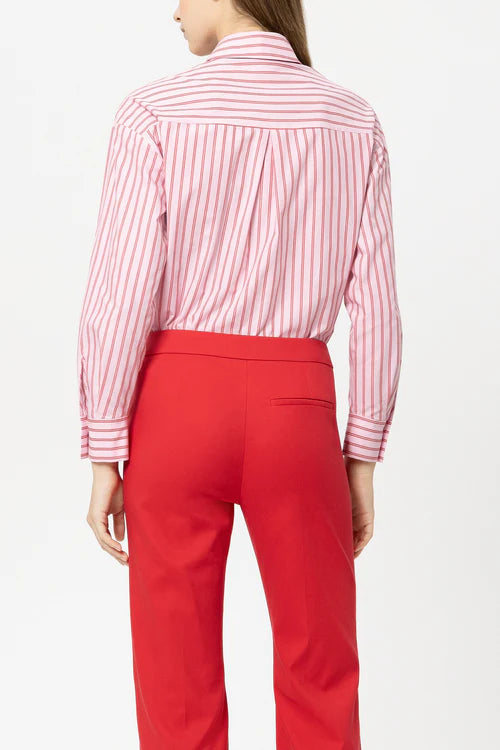 Luisa Cerano Pink Striped Cotton Shirt Blouse 238653