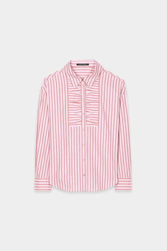 Luisa Cerano Pink Striped Cotton Shirt Blouse 238653