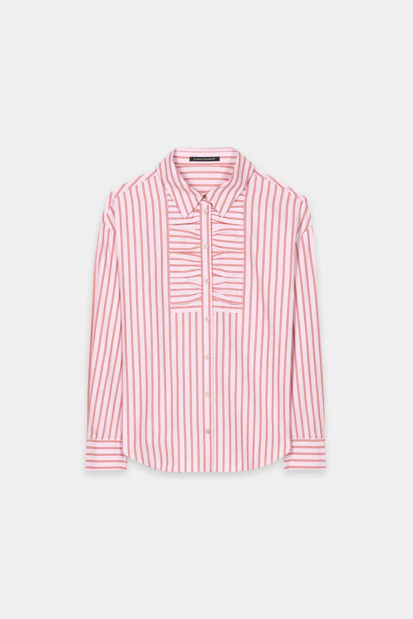 Luisa Cerano Pink Striped Cotton Shirt Blouse 238653
