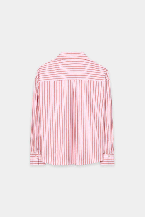 Luisa Cerano Pink Striped Cotton Shirt Blouse 238653