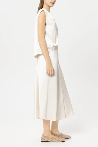 Luisa Cerano Cream Satin Top with Knot Detail 238654