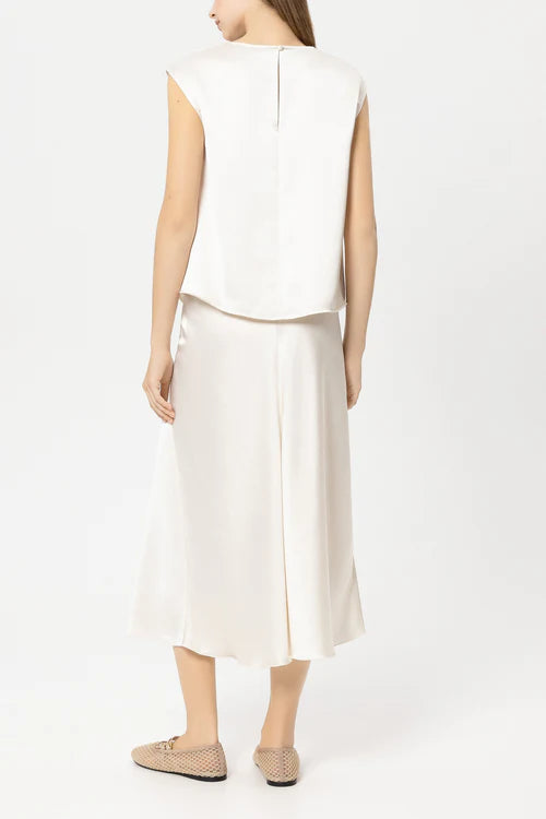 Luisa Cerano Cream Satin Top with Knot Detail 238654