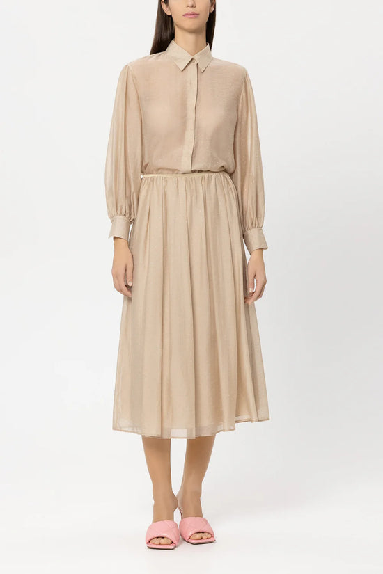 Luisa Cerano Soft Camel Shirt Blouse with Rhinestones 238657