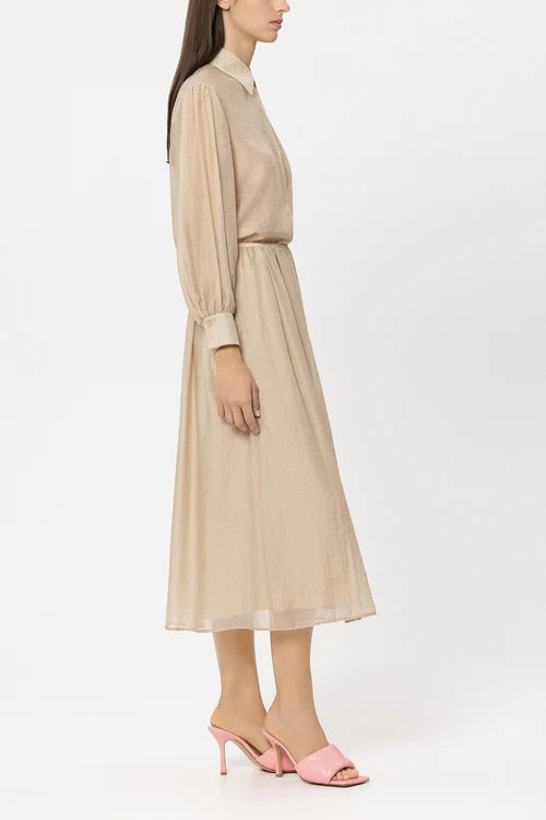 Luisa Cerano Soft Camel Shirt Blouse with Rhinestones 238657