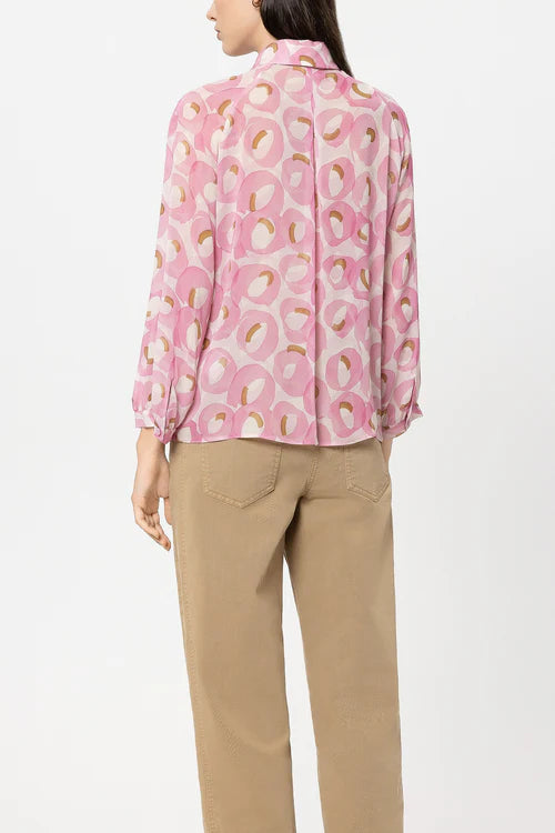 Luisa Cerano Blush Retro Print Viscose Shirt Blouse L238670