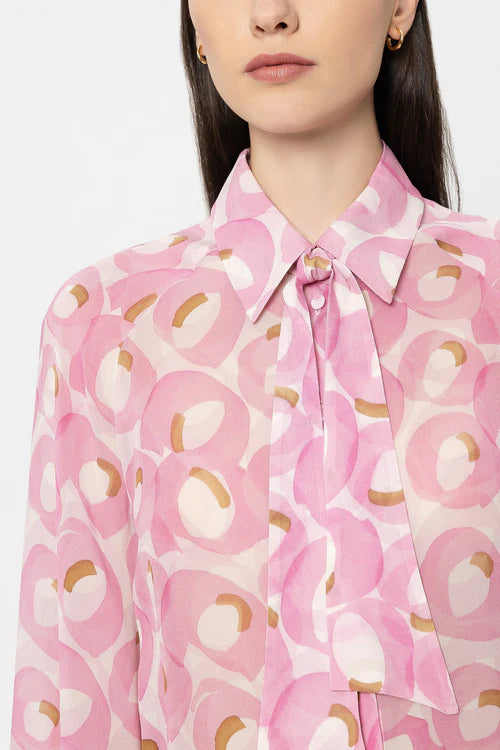 Luisa Cerano Blush Retro Print Viscose Shirt Blouse L238670