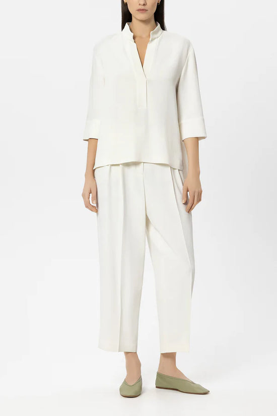 Luisa Cerano Off-White Half Sleeve Tunic Blouse