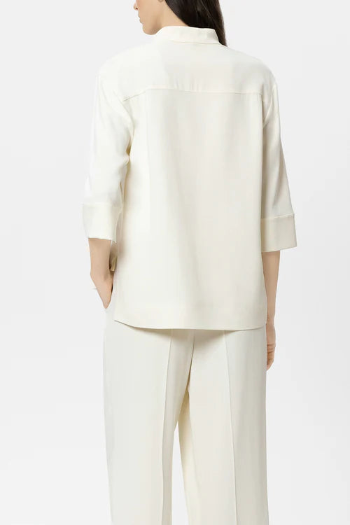 Luisa Cerano Off-White Half Sleeve Tunic Blouse