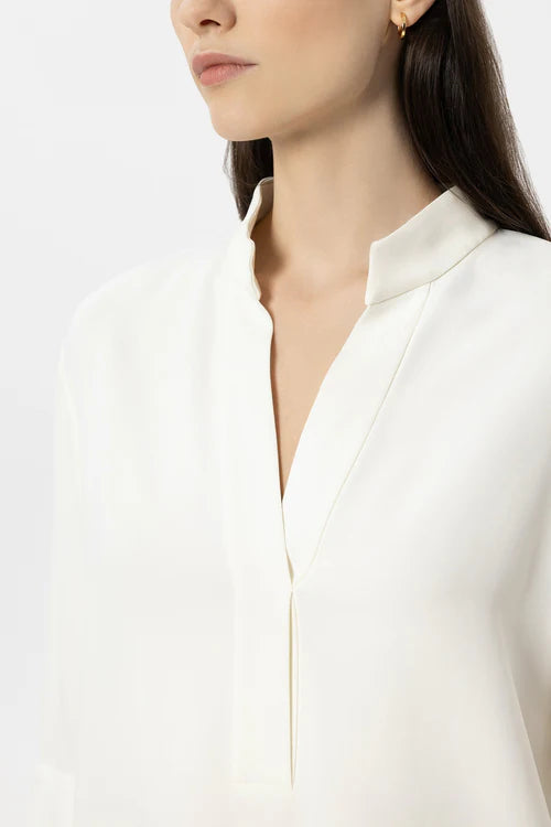Luisa Cerano Off-White Half Sleeve Tunic Blouse