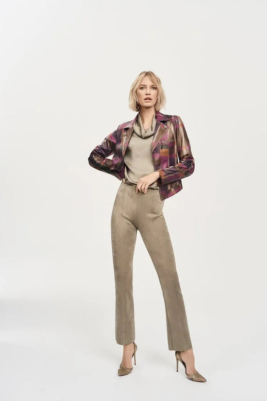 Joseph Ribkoff faux suede flare trouser 243178