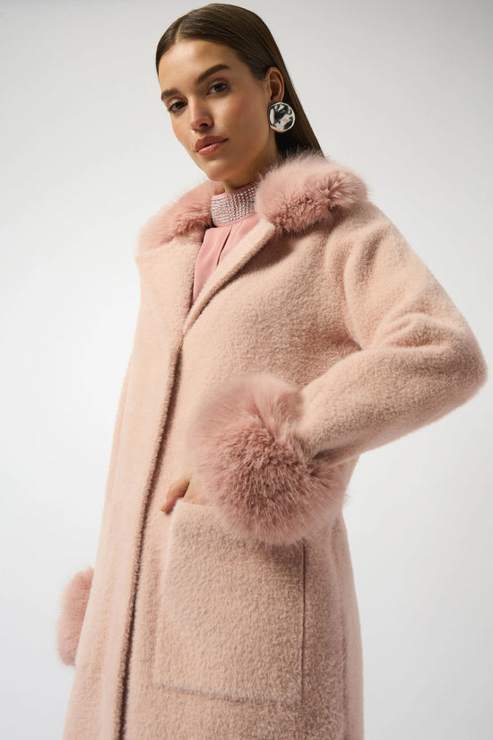 Joseph Ribkoff coat with faux fur trim 243923
