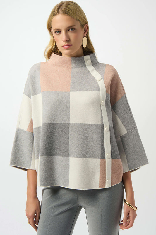 Joseph Ribkoff plaid jacquard check sweater 243948