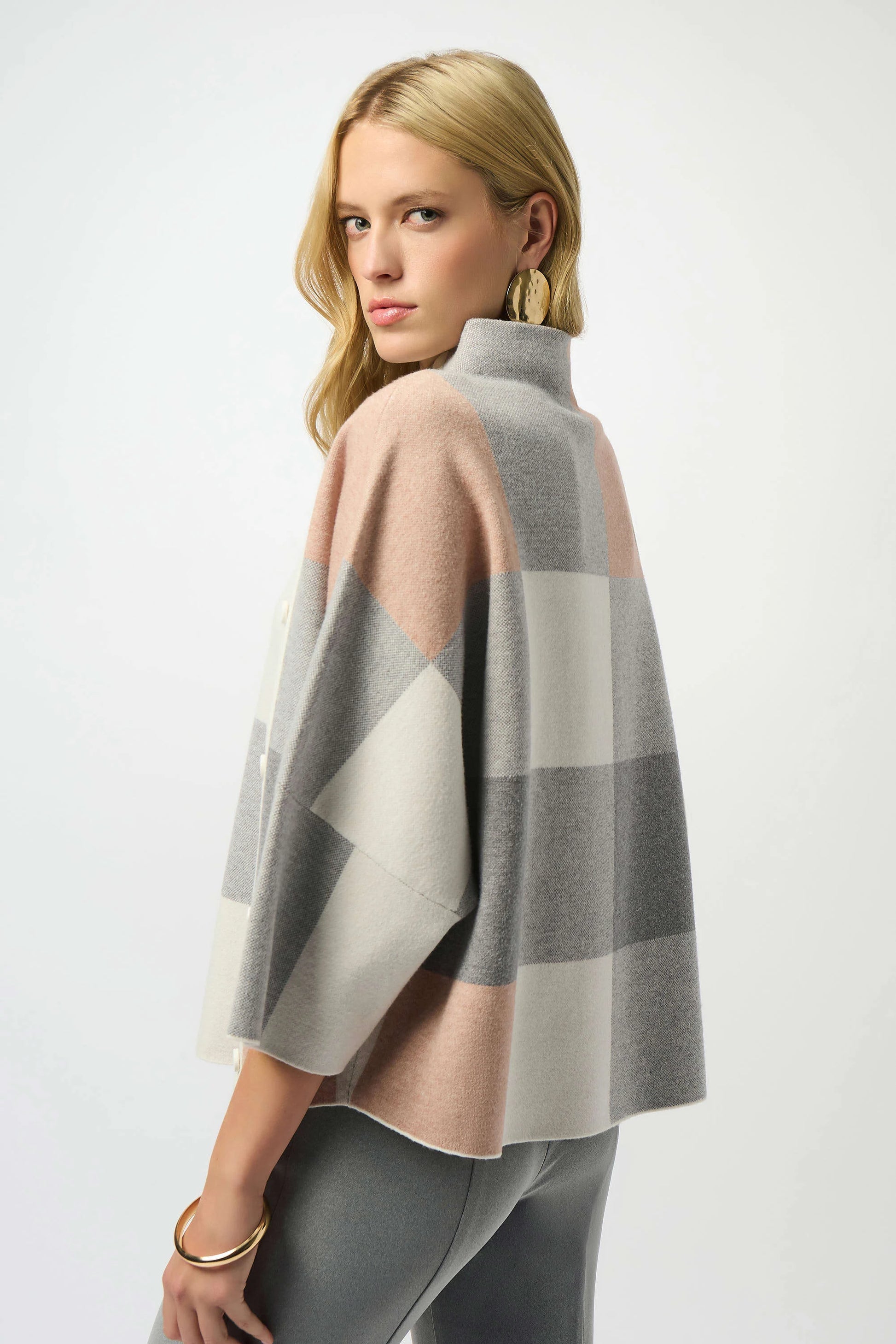 Joseph Ribkoff plaid jacquard check sweater 243948