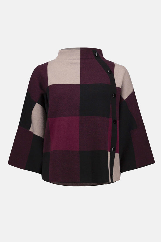 Joseph Ribkoff plaid jacquard top 243948
