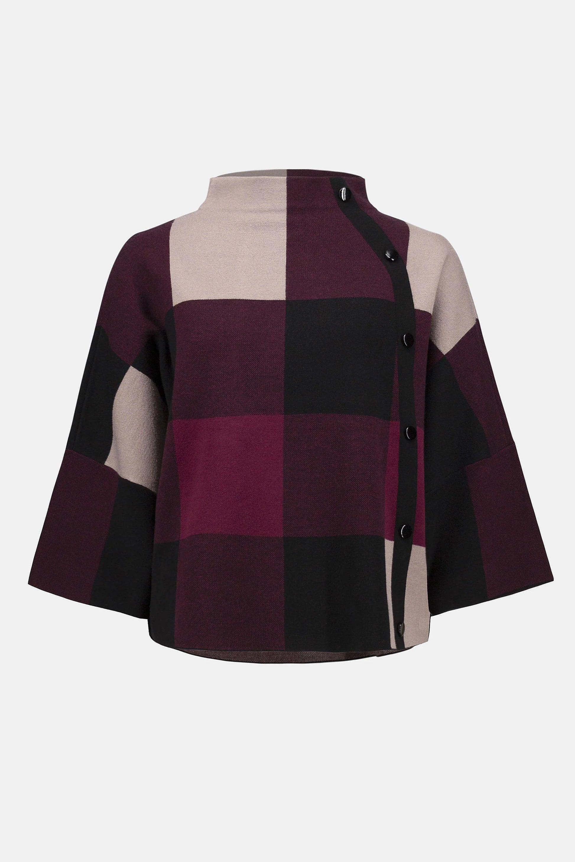 Joseph Ribkoff plaid jacquard top 243948