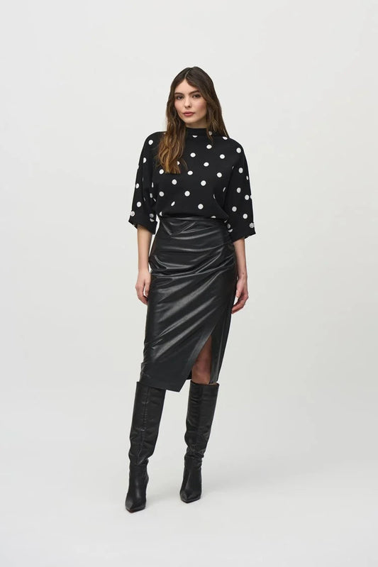 Joseph Ribkoff faux leather pencil skirt
