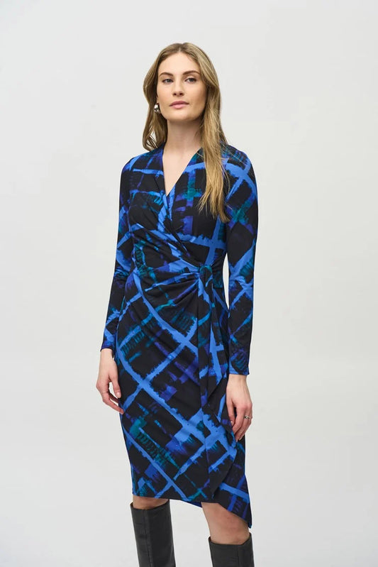 Joseph Ribkoff abstract print wrap dress 244131