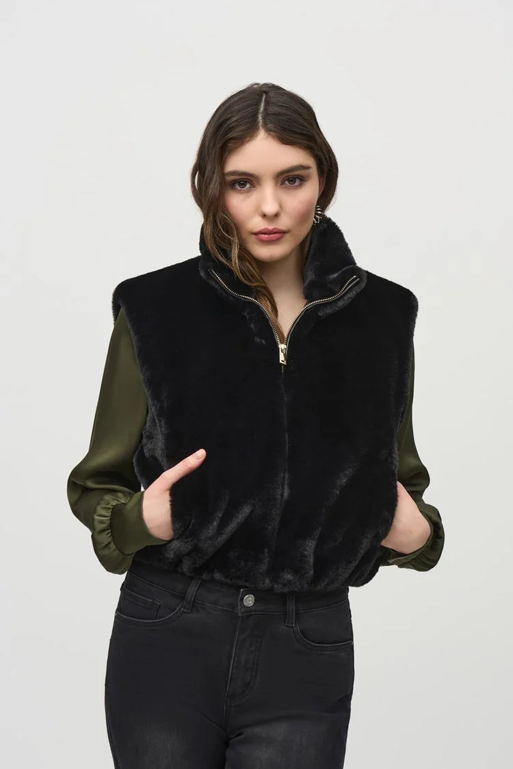 Joseph Ribkoff faux fur gilet