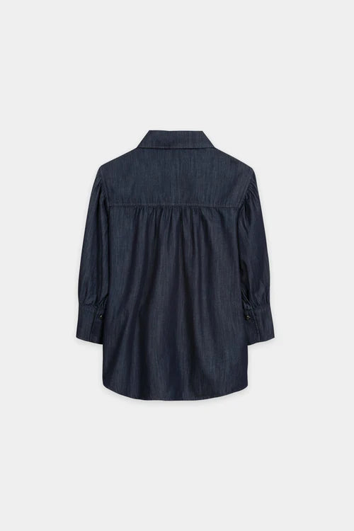 Luisa Cerano Soft Wash Dark Denim Loose Cut Shirt 