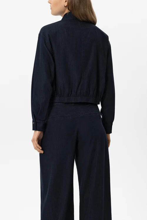 Luisa Cerano Denim Shirt Blouse with Button Placket
