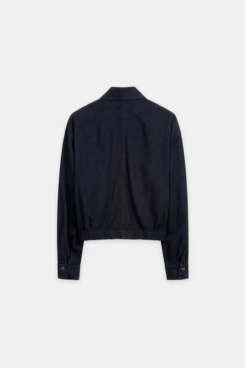 Luisa Cerano Denim Shirt Blouse with Button Placket