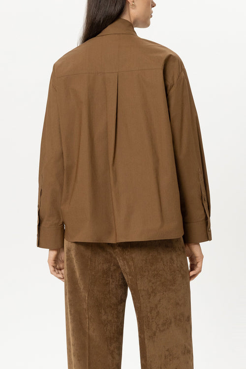 Luisa Cerano Caramel Shirt with Scarf Tie