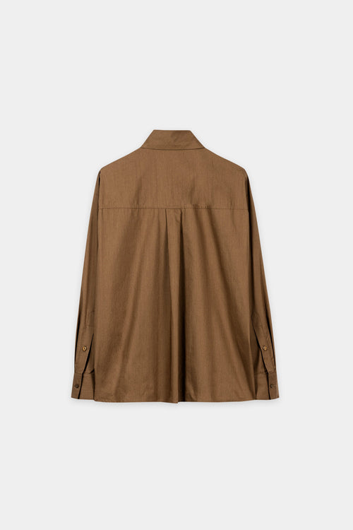Luisa Cerano Caramel Shirt with Scarf Tie
