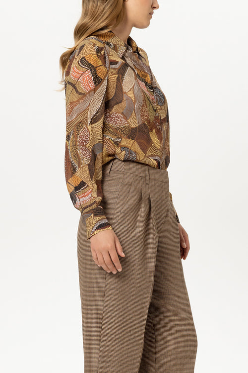 Luisa Cerano Ethnic Print Shirt Blouse