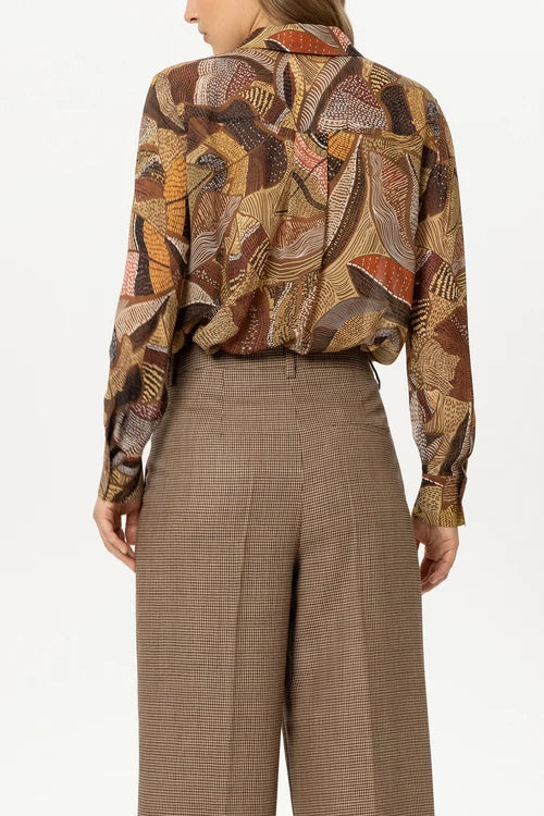 Luisa Cerano Ethnic Print Shirt Blouse
