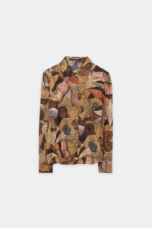 Luisa Cerano Ethnic Print Shirt Blouse