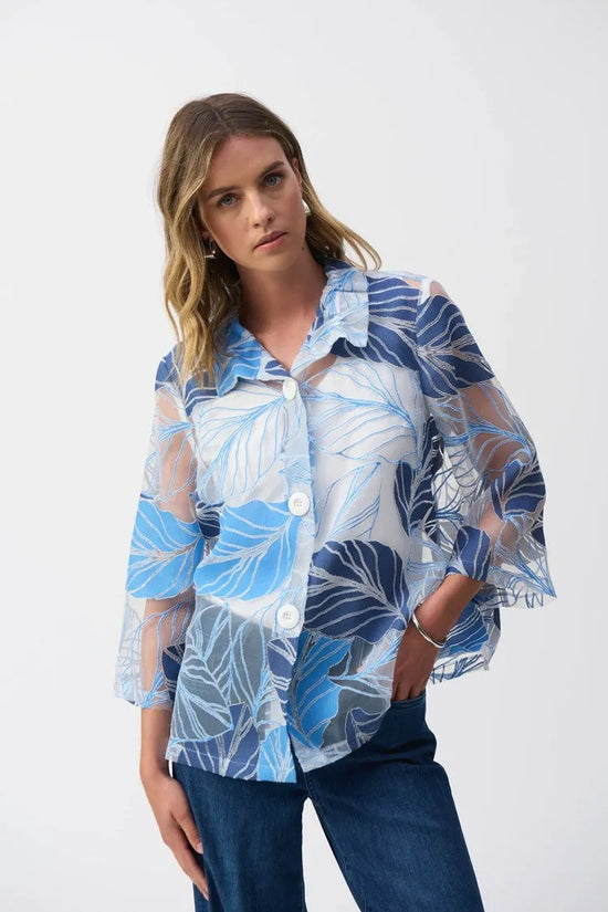 Joseph Ribkoff leaf print jacket 251135