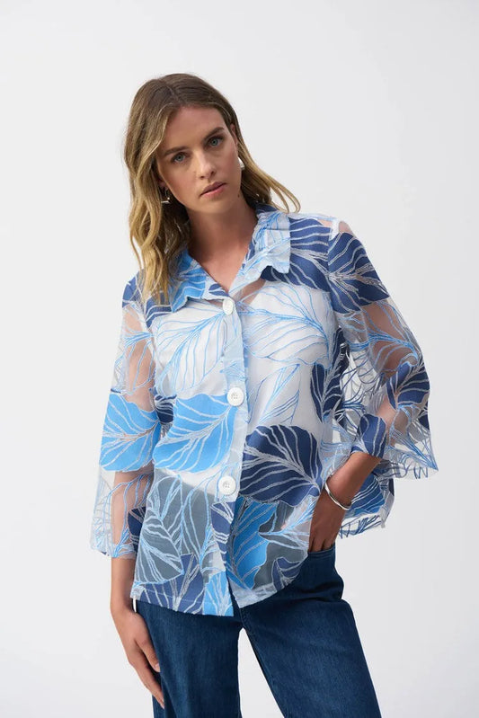 Joseph Ribkoff leaf print jacket 251135