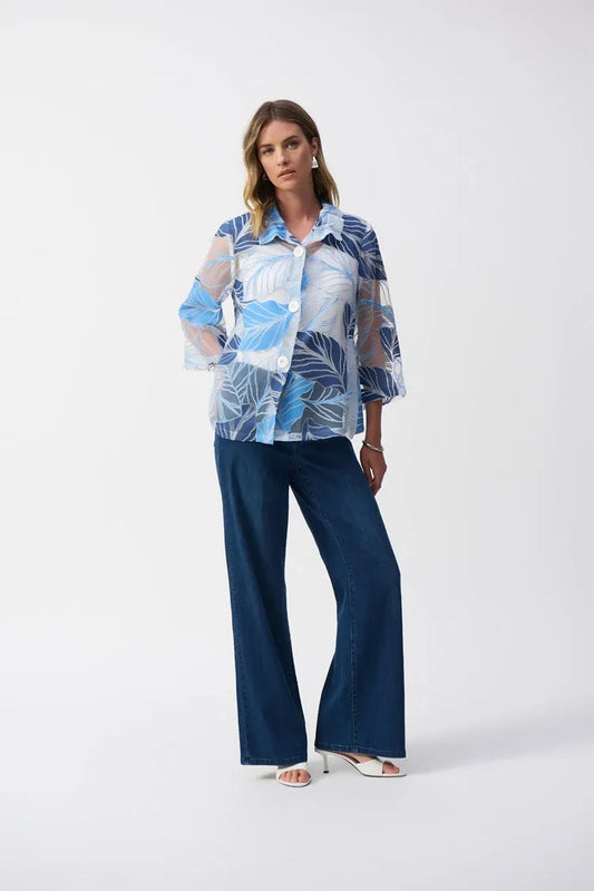 Joseph Ribkoff leaf print jacket 251135