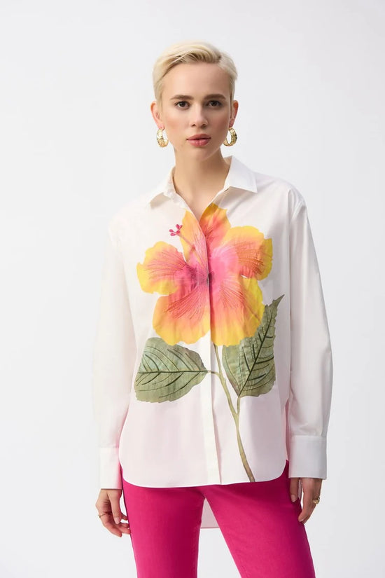Joseph Ribkoff embroidered flower shirt 251938