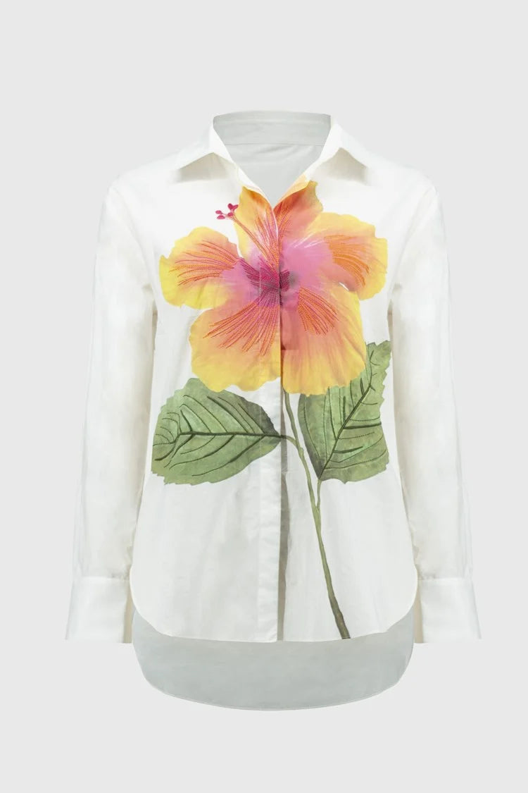 Joseph Ribkoff embroidered flower shirt 251938