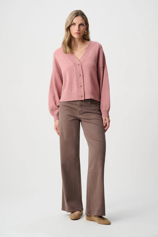 Joseph Ribkoff Mink Classic Wide-Leg Stretch Jeans