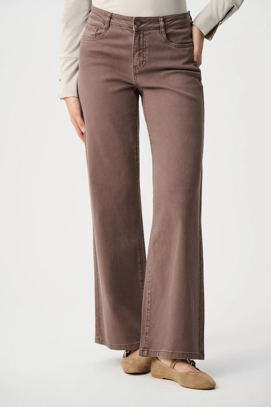 Joseph Ribkoff Mink Classic Wide-Leg Stretch Jeans