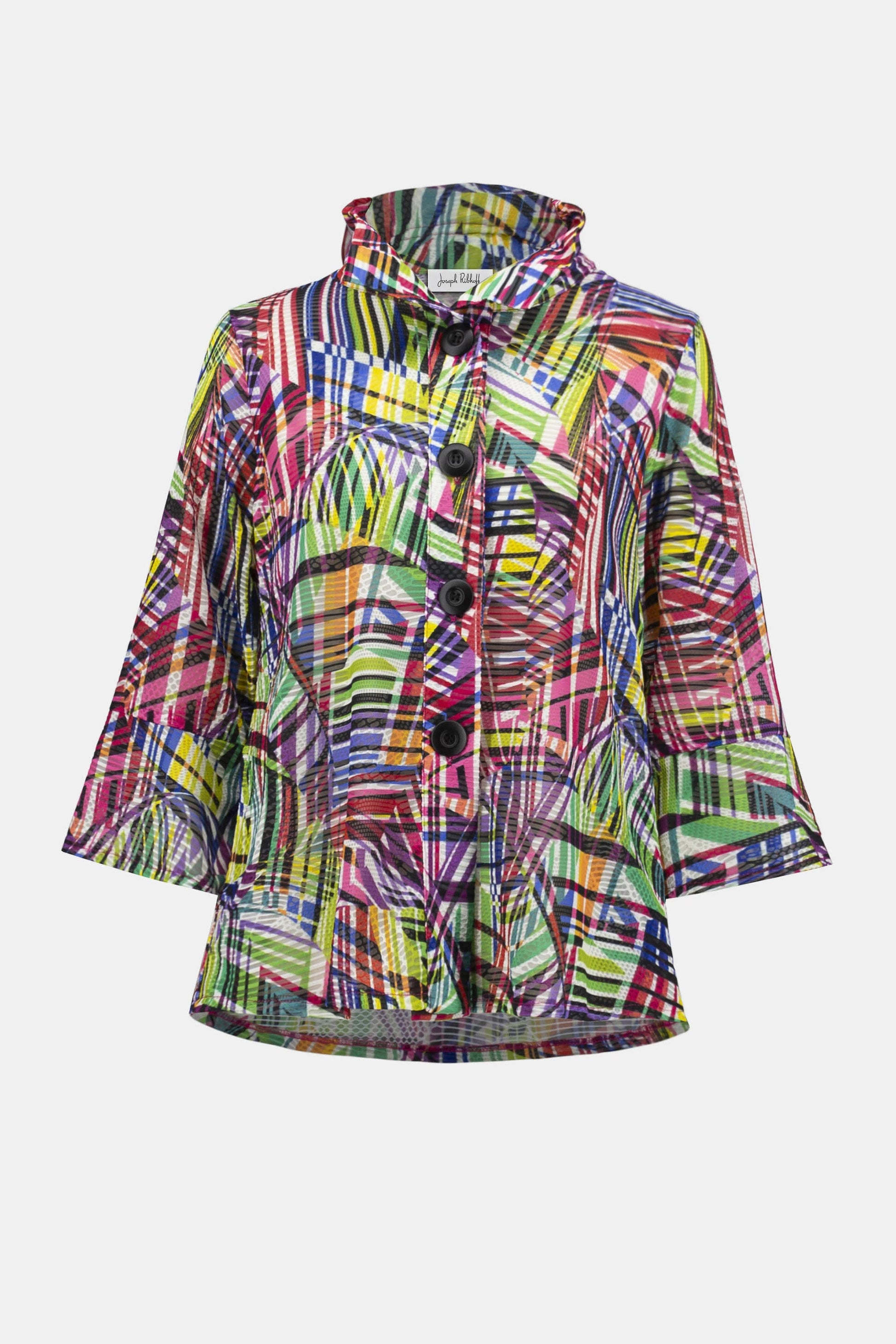 Joseph Ribkoff patchwork print trapeze jacket