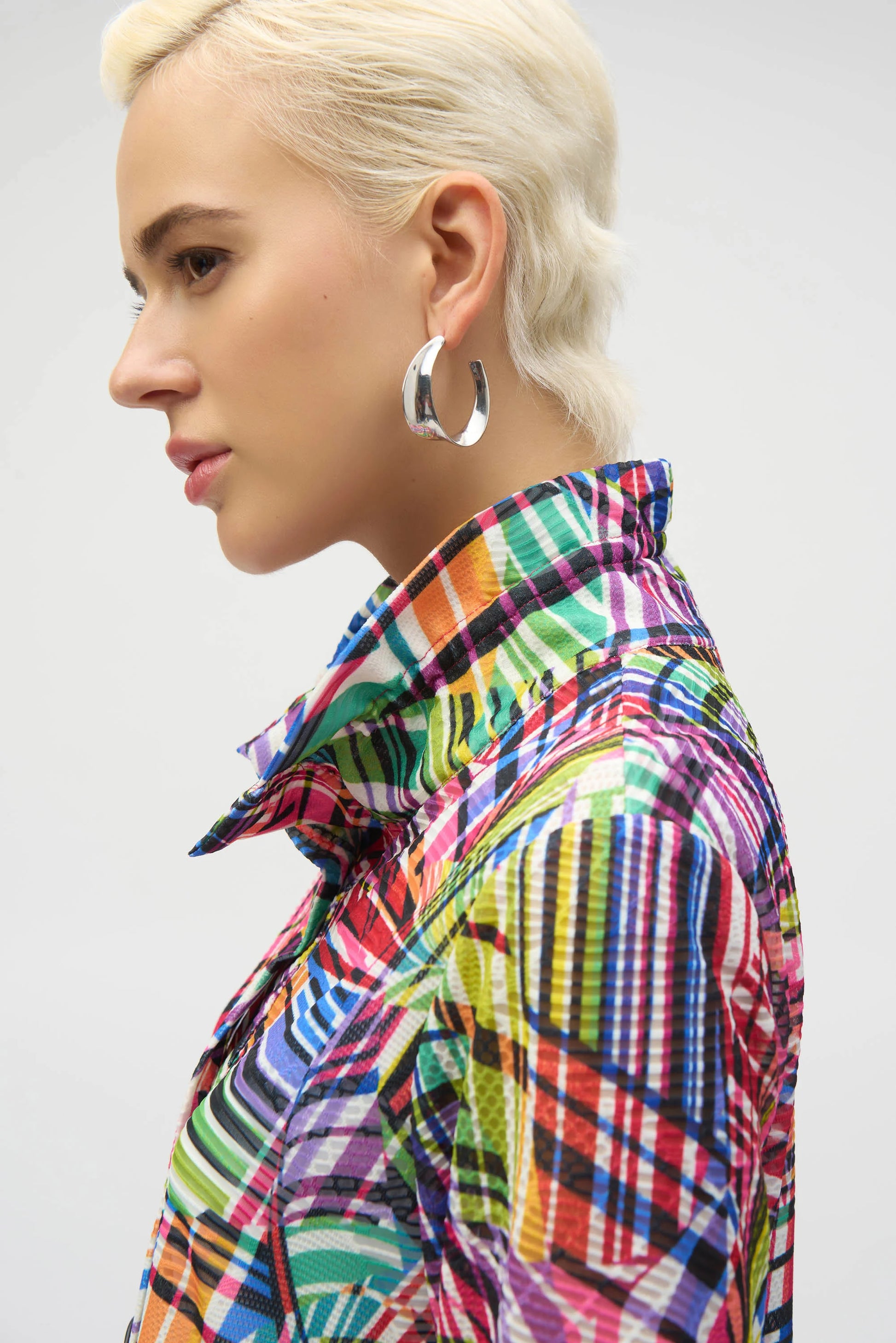 Joseph Ribkoff patchwork print trapeze jacket