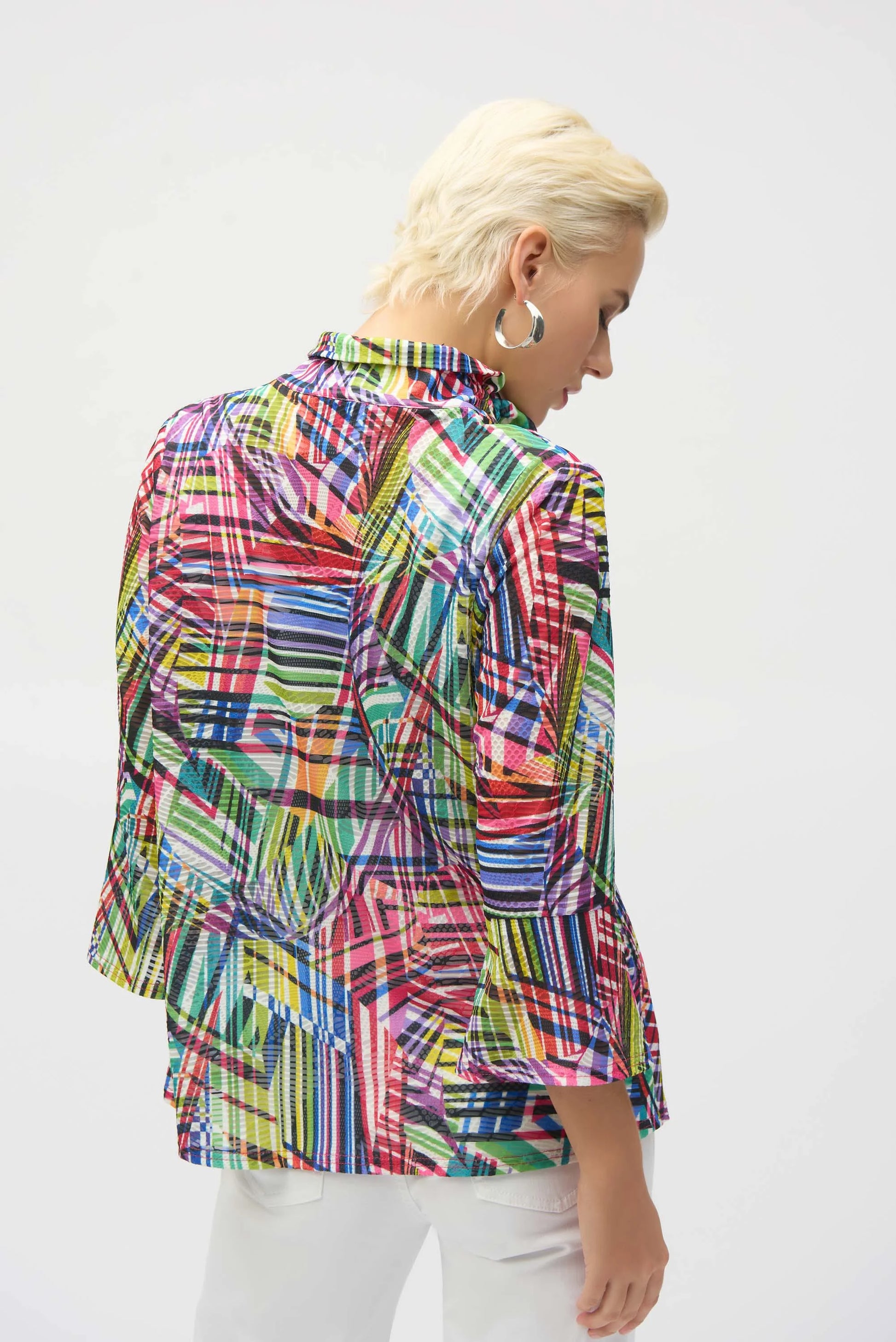 Joseph Ribkoff patchwork print trapeze jacket