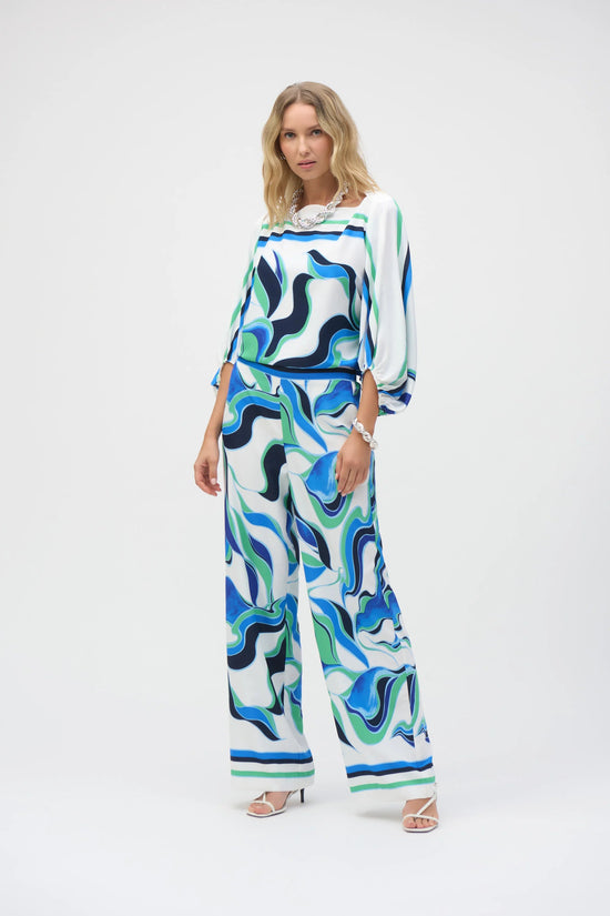 Joseph Ribkoff abstract print wide leg trousers 252084