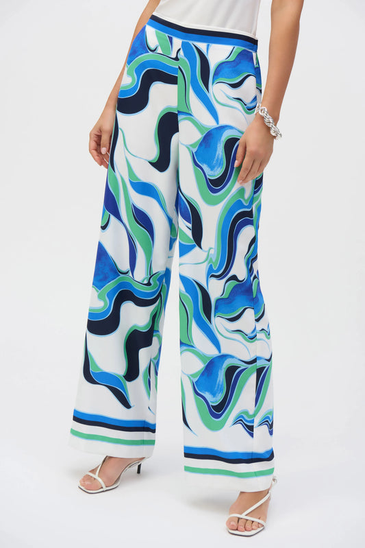 Joseph Ribkoff abstract print wide leg trousers 252084