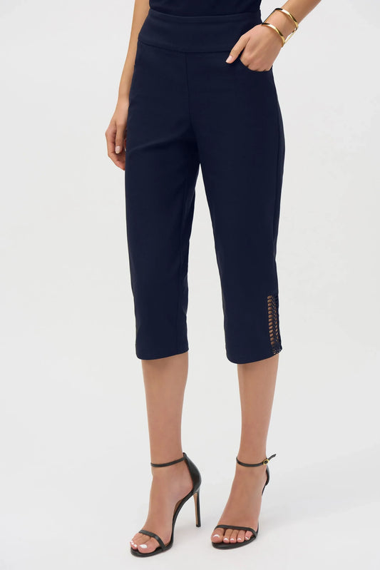 Joseph Ribkoff midnight pull on crop trousers 252192