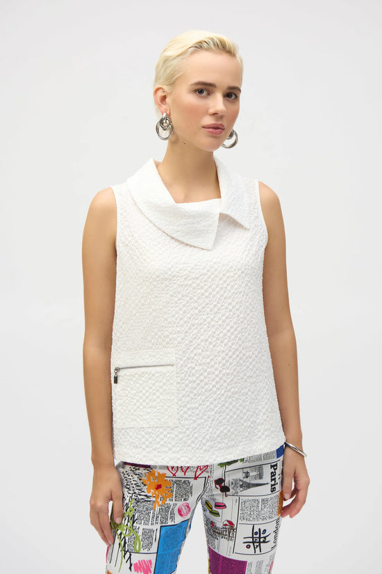 Joseph Ribkoff sleeveless seersucker top 252211