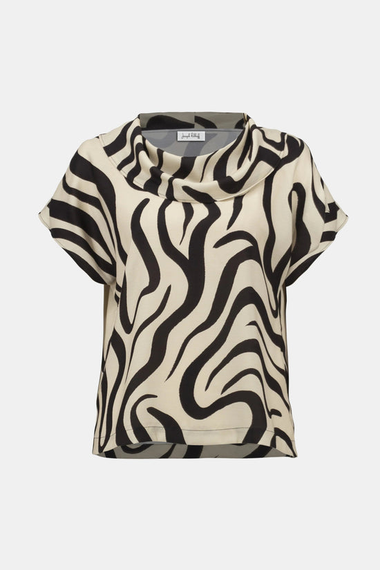 Joseph Ribkoff abstract print cowl neck top 252212