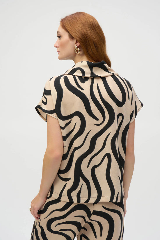 Joseph Ribkoff abstract print cowl neck top 252212