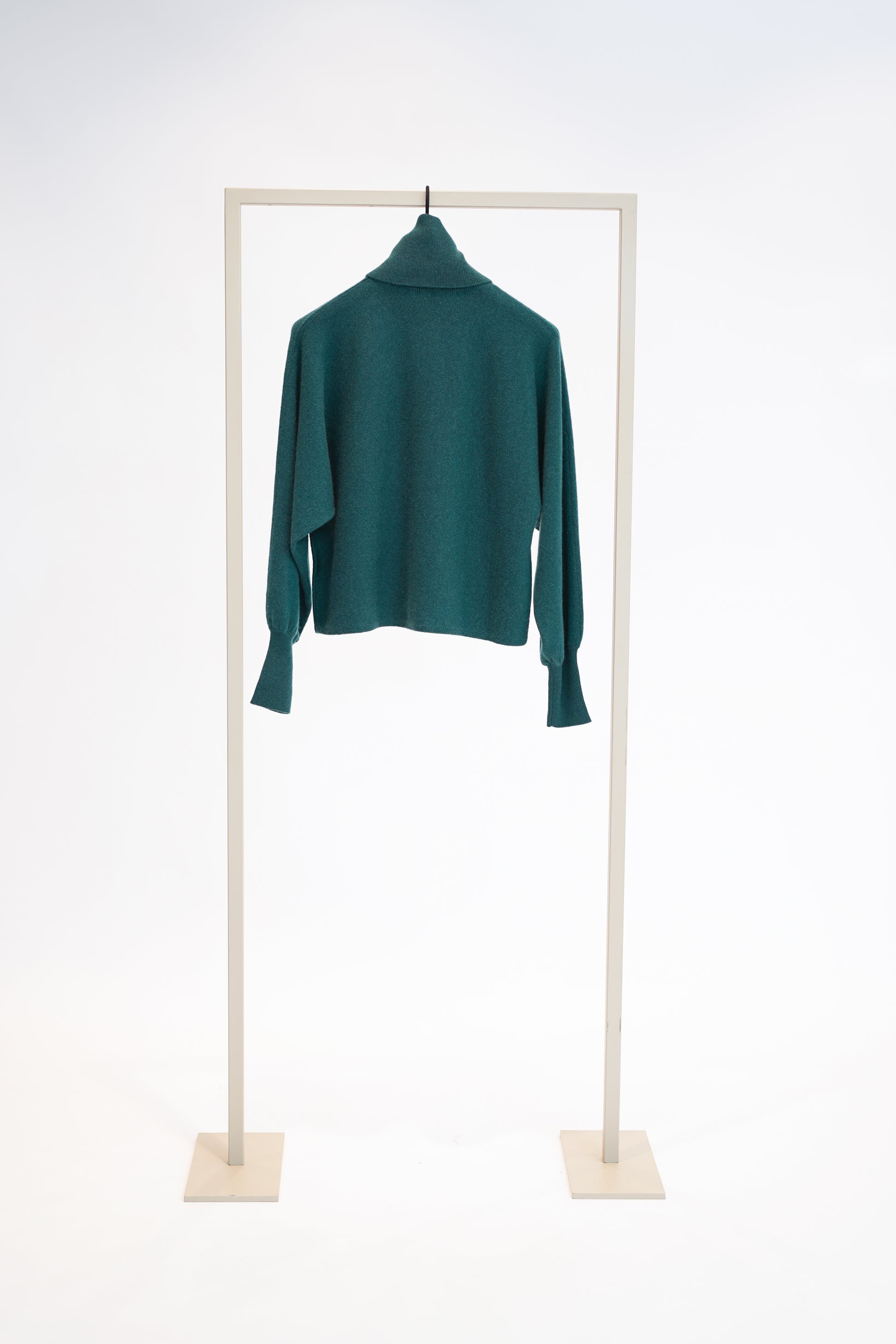 Herzens Green Cashmere Wool Blend Polo Neck Sweater